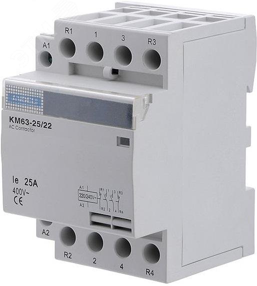 Изображение товара Модульный контактор КМ63-25/22 2No 2NC 4P 25A для автоматизации электросетей