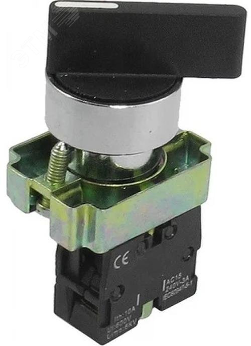 Изображение товара Переключатель xb2-bj21 черный 2 положения 1но 1переключающий контакт