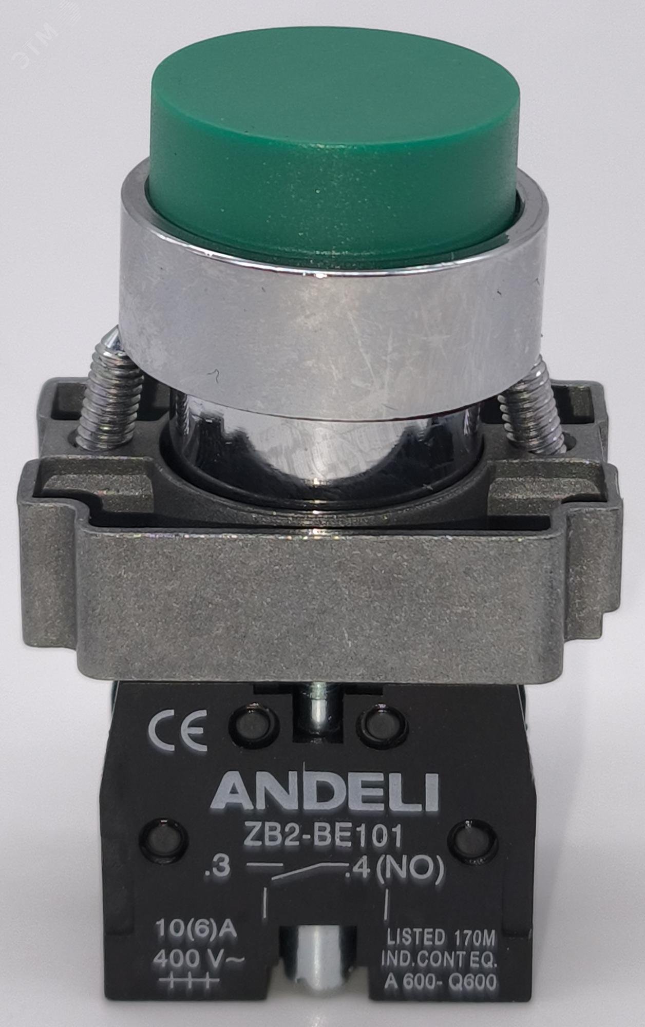 Изображение товара Кнопка управления XB2-BL41 без подсветки зеленый 1НО IP40 ANDELI