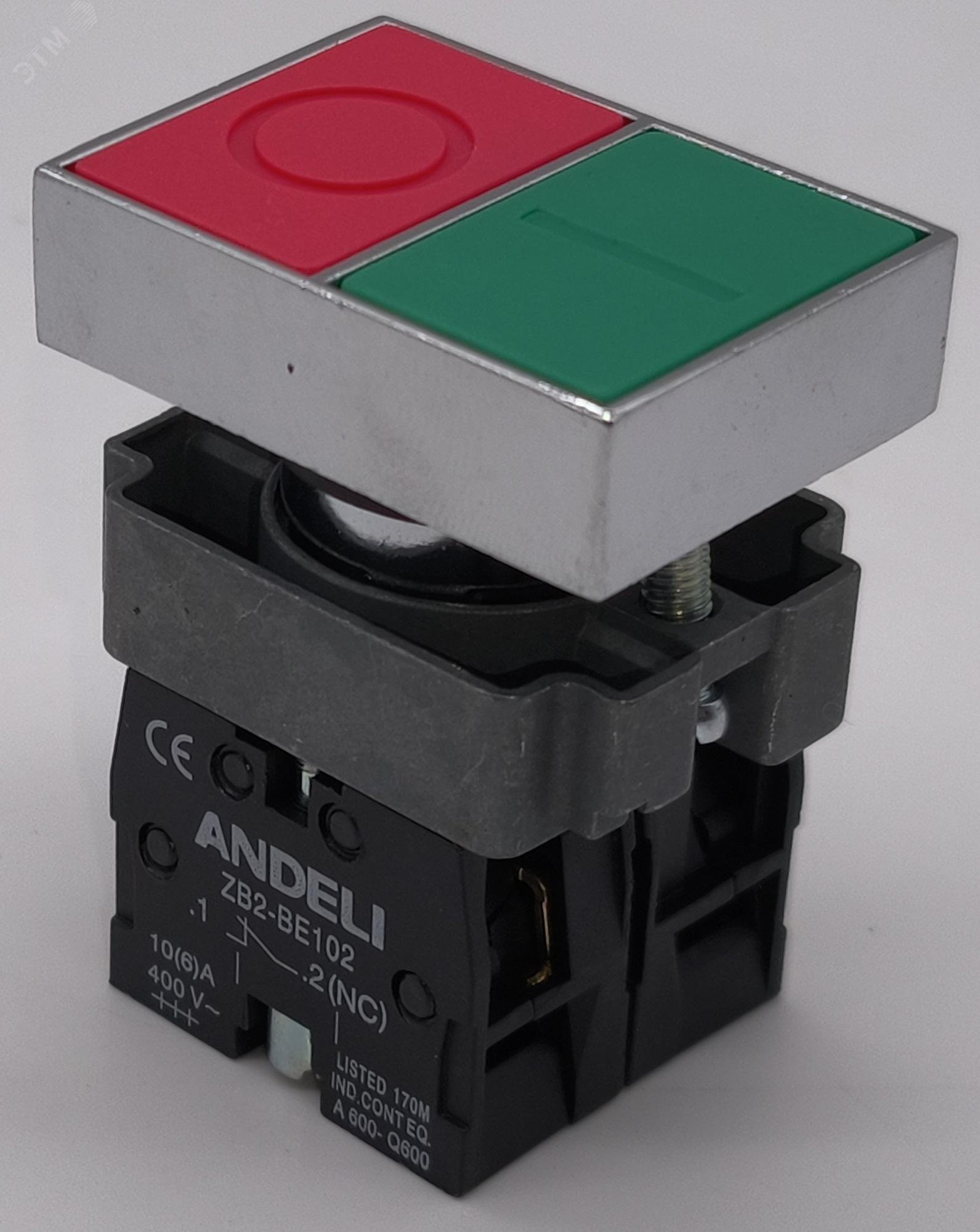 Изображение товара Кнопка XB2-BL8325 I-O ANDELI с сдвоенными контактами и степенью защиты IP40