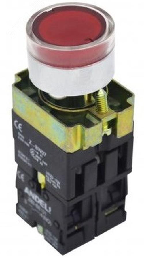 Изображение товара Кнопка XB2-BW3465 с подсветкой красный 1НО+1НЗ IP40 для промышленной техники