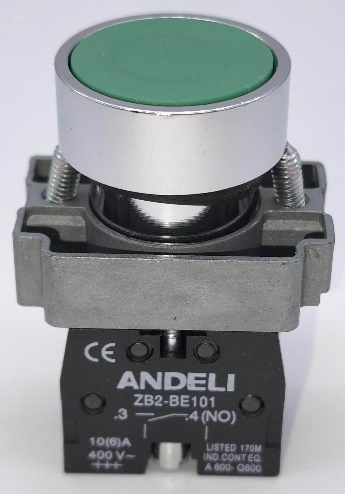 Изображение товара Кнопка управляющая XB2-BА31 без подсветки зеленый IP40 1НО ANDELI