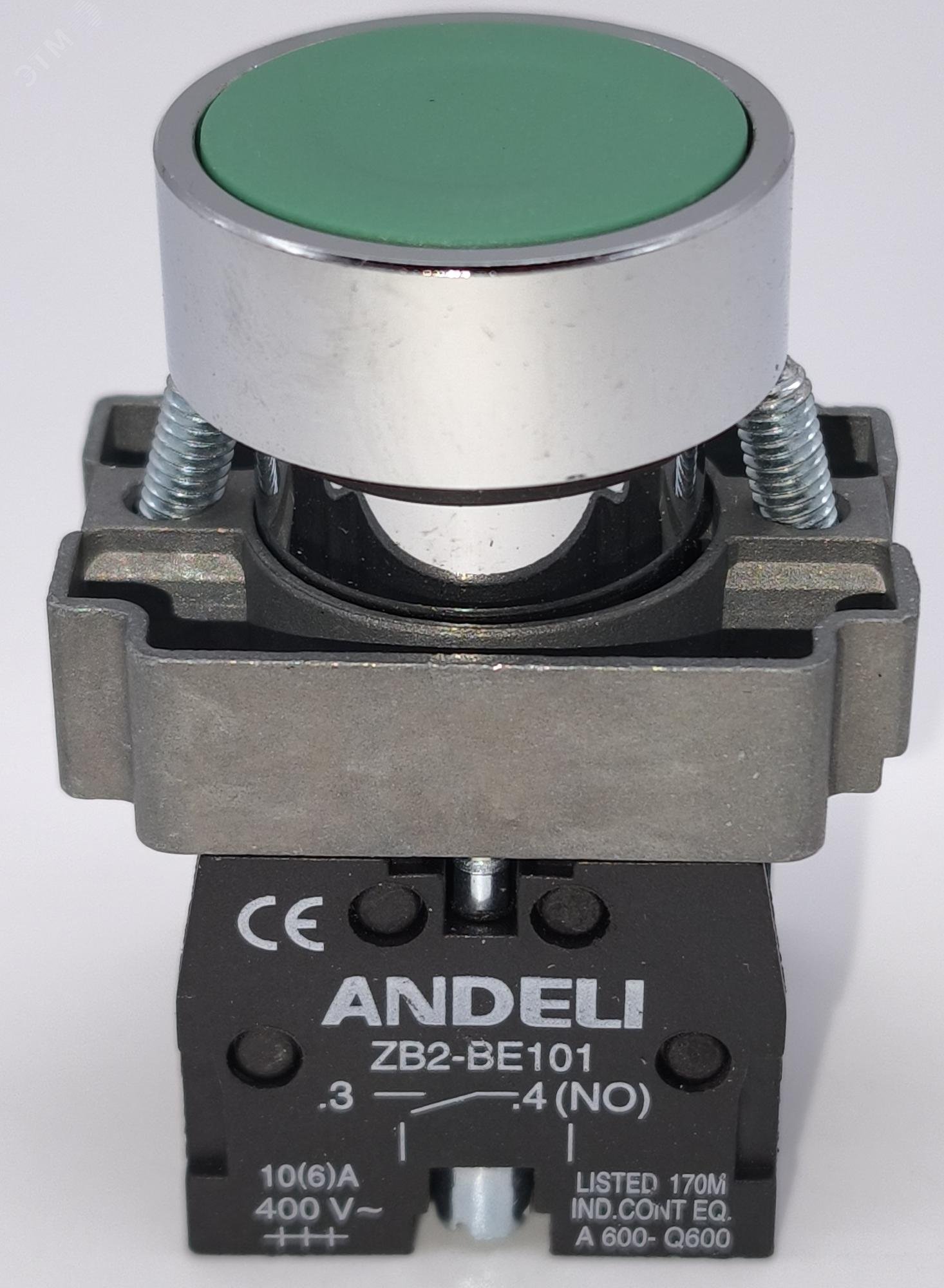 Изображение товара Кнопка XB2-BА35 зеленый без подсветки без фиксации 1NO+1NC IP40 (шт)