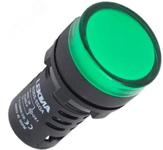 Изображение товара Лампа сигнальная зеленая AD16-22DS(26B) 220В IP40 диаметр 22 мм