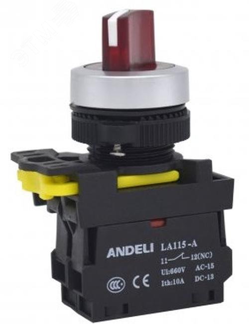 Изображение товара Кнопка управления LA115-A5-01BN без подсветки красная IP65 230 В