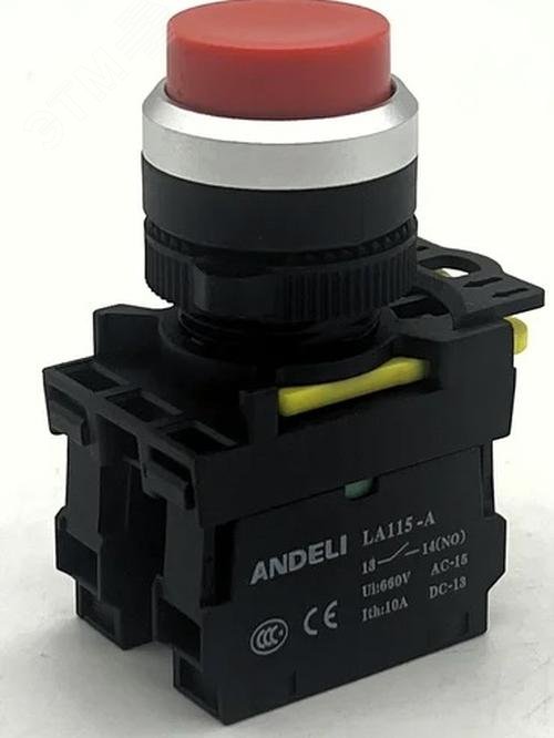 Изображение товара Кнопка LA115-A5-11GN/4 красный 1НО+1НЗ IP65 для промышленной автоматизации