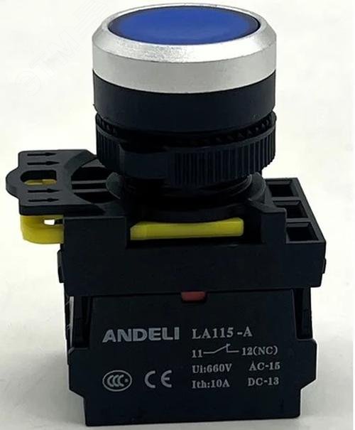 Изображение товара Кнопка LA115-A5-11BND/6 синяя IP65 для промышленного управления