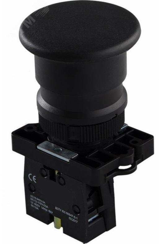 Изображение товара Кнопка грибок LA115-A5-10M/12 черная 1НО возвратная