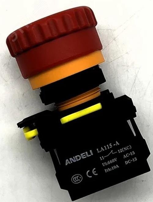 Изображение товара Кнопка LA115-A5-01ZF/14 Грибок красная IP65 без фиксации для промышленного управления