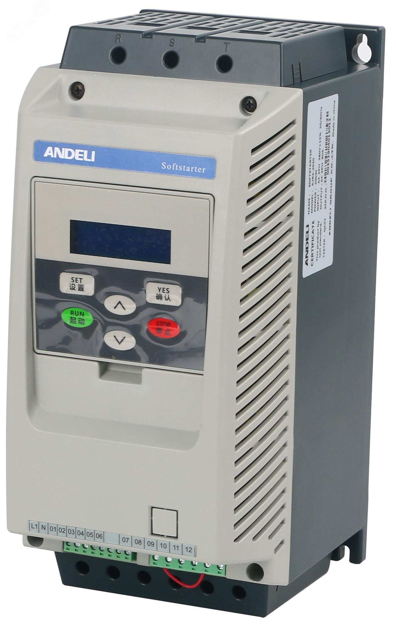 Изображение товара Устройство плавного пуска ANDELI AJR3-3018 18.5 кВт 380 В со встроенным байпасом