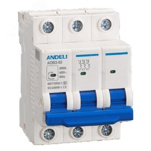 Изображение товара Выключатель автоматический 3P 32A 6кА тип D ADB3-63 (шт)