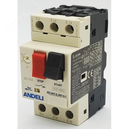 Изображение товара Выключатель автоматический защиты двигателя GV2-M22 20А~25А кнопочный (шт)