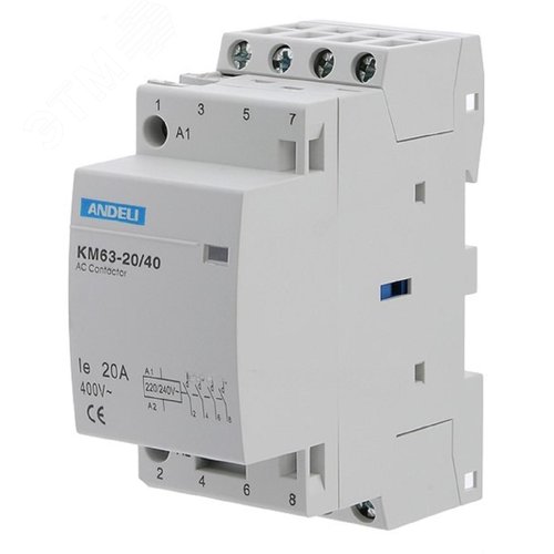 Изображение товара Контактор модульный КМ63-20/40 4No 4P 20A КМ63-20/40 (шт)