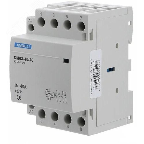 Изображение товара Контактор модульный КМ63-40/40 4P 40A 4No (шт)