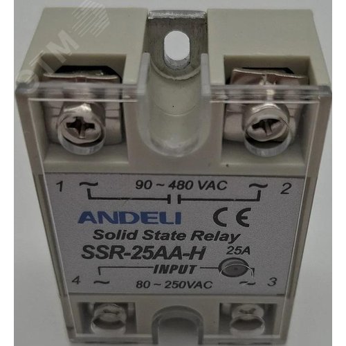 Изображение товара реле твердотельное SSR-25AA-H 25A Управляющее напряжение 80-250V AC 90-480V AC (шт)