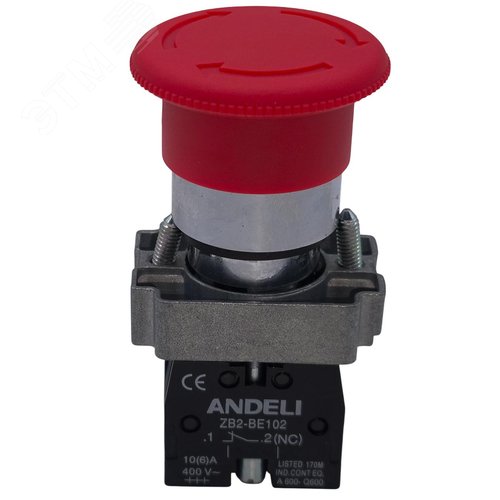 Изображение товара кнопка XB2-BS542 Грибок аварийная с фиксацией поворотная красный (шт)