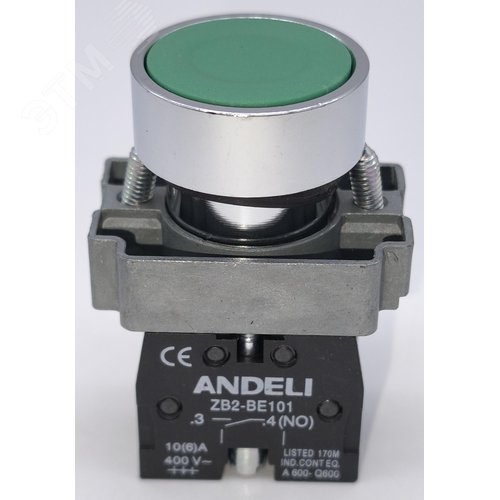 Изображение товара Кнопка XB2-BА31 без подсветки зеленый 1НО IP40 (шт)