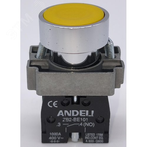 Изображение товара Кнопка XB2-BА51 без подсветки желтый 1NO IP40 (шт)