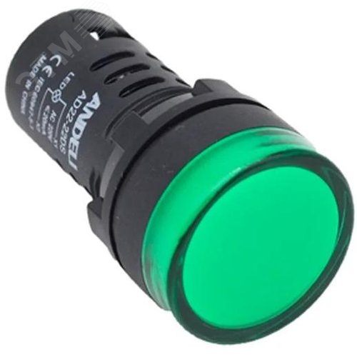 Изображение товара Лампа ad16-22ds led матрица d22 мм зеленый 24в ac/dc (шт)