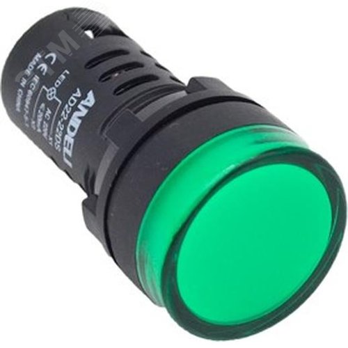 Изображение товара Лампа AD16-22DS LED матрица отверстие d22мм зеленый 220В AC/DC (шт)