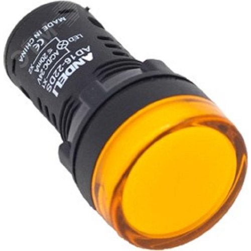 Изображение товара Лампа AD16-22DS LED матрица отверстие d22мм желтый 220В DC (шт)