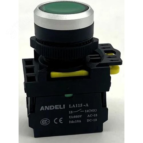 Изображение товара Кнопка LA115-A5-10BND/3 зеленый AC220V IP65 (шт)