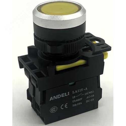 Изображение товара Кнопка LA115-A5-10BND/5 желтый AC220V LED IP65 (шт)