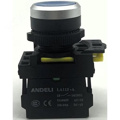 Изображение товара Кнопка LA115-A5-10BN/6 синий 1НО IP65 (шт)