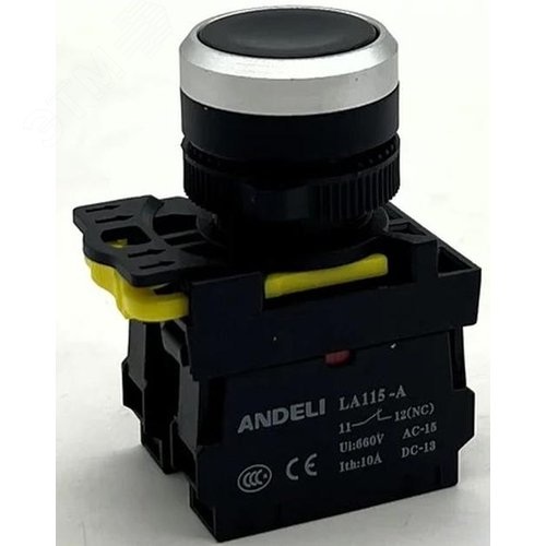 Изображение товара Кнопка LA115-A5-11BN/2 черный 1НО+1НЗ IP65 (шт)