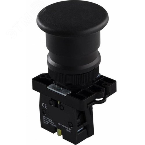 Изображение товара Кнопка грибок LA115-A5-10M/12 черная 1НО возвратная IP65 AC15 4,5А DC13 0,6А Ith 10A (шт)