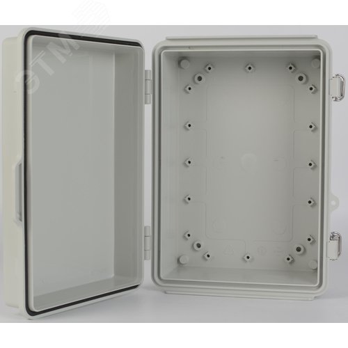 Изображение товара Корпус водонепроницаемый IP66 пластиковый наружний навесной AD-CAG-638328 830х630х280 поликарбонат 3 застежки (шт)