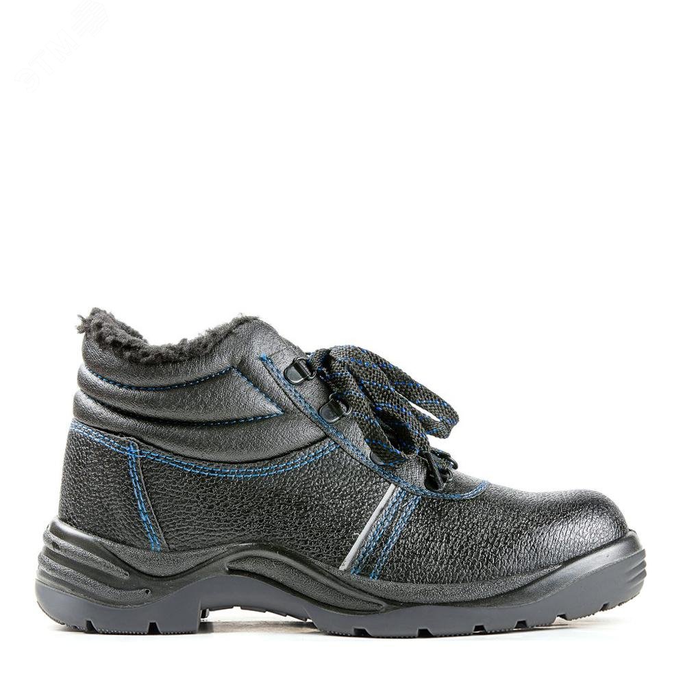 Изображение товара Ботинки из натуральной кожи на искусственном меху с металлическим подноском, ПУ/ТПУ, р.47 (пар)