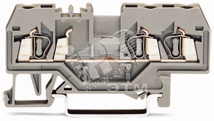 Изображение товара Клемма серый трехполюсная WAGO для DIN-рейки 24 А 690 В