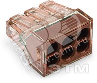 Изображение товара Клемма шестипроводная 1.5-4мм.кв одножильная WAGO