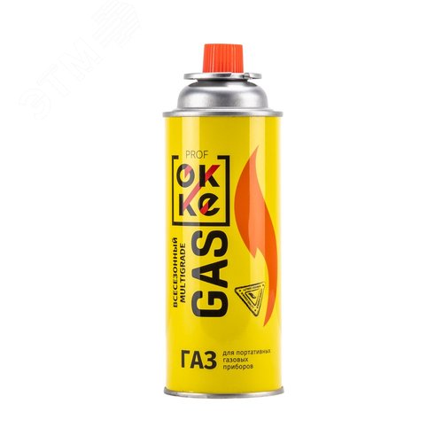 Изображение товара Газ для портативных плит ОККE 520 мл. метал.баллон, цанг. всесезонный, 12 шт/уп (шт)