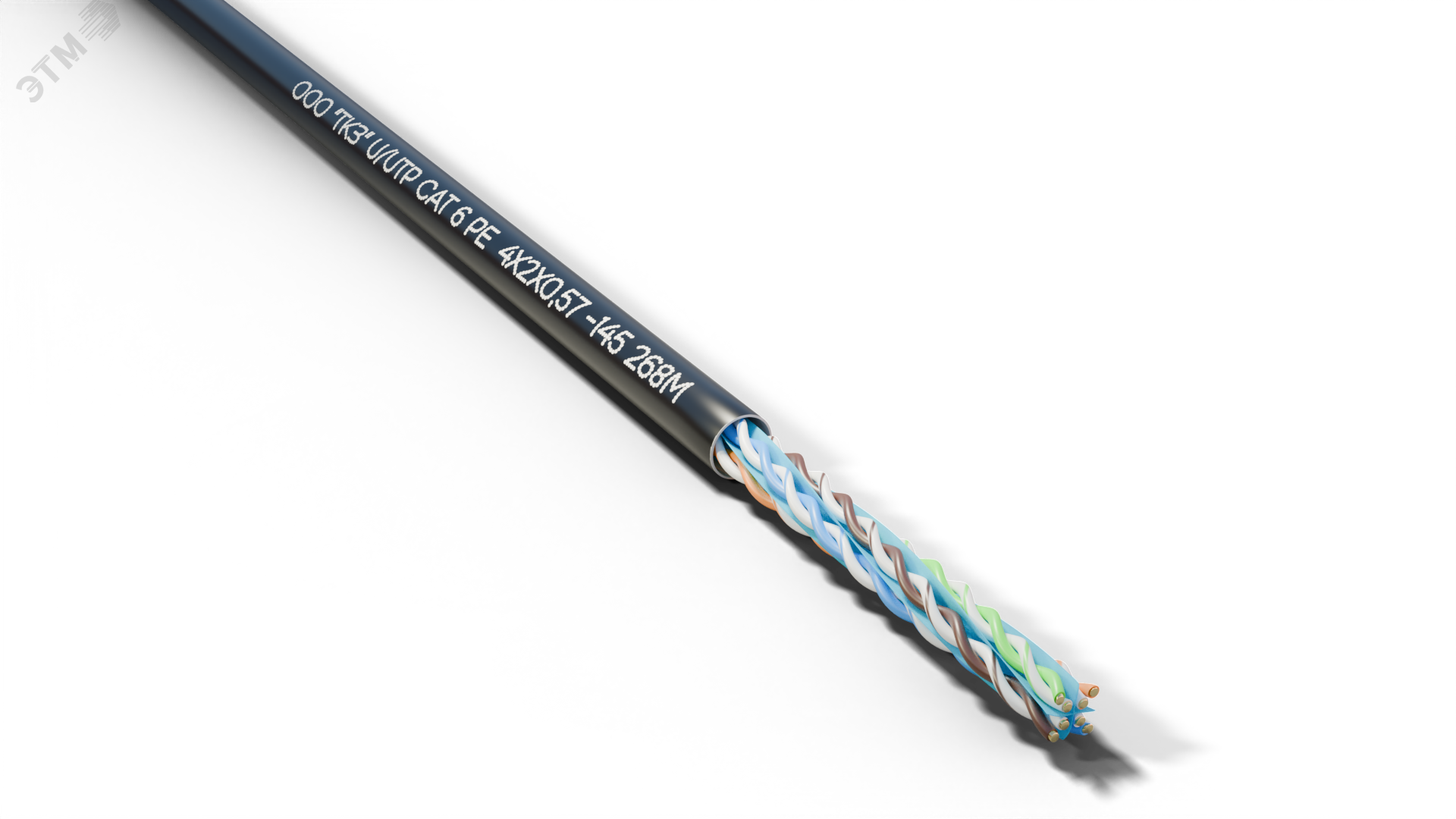 Изображение товара Кабель U/UTP Cat 6 PE 4х2х0,57 м для сети высоких скоростей