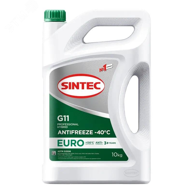 Изображение товара Антифриз Sintec Antifreeze Euro G11 green -40 (зеленый) канистра 10кг. (шт)