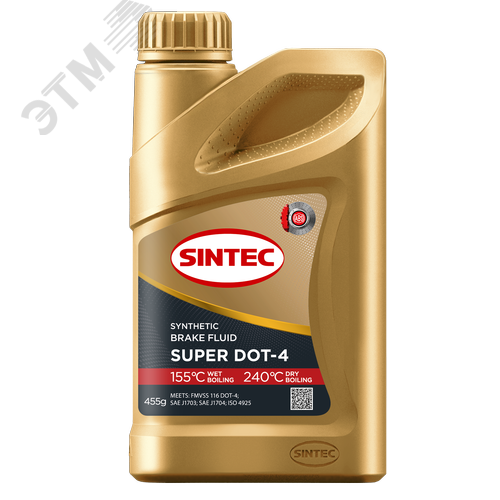 Изображение товара Жидкость тормозная SUPER DOT-4 Sintec 455г (шт)