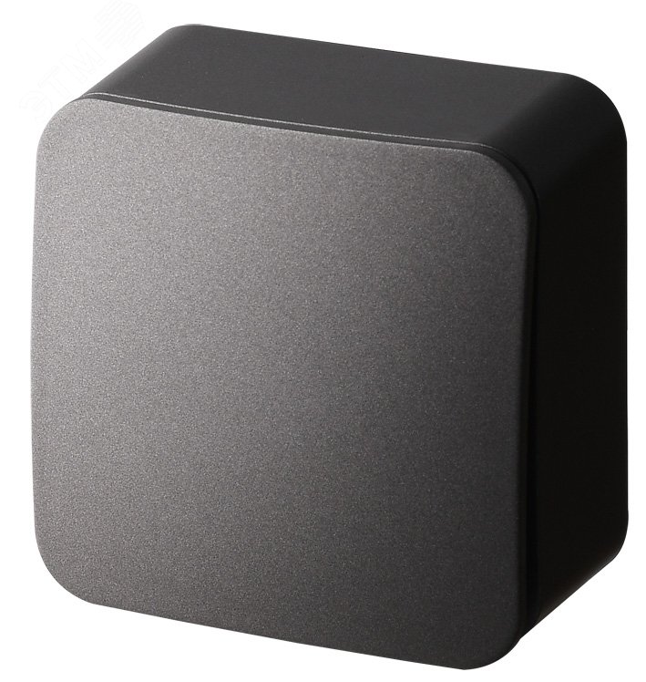 Изображение товара Выключатель одноклавишный проходной накладной монтаж антрацит 10AX 250В