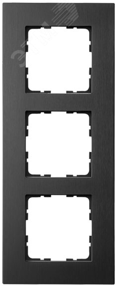 Изображение товара Рамка 3-постовая алюминиевая Black для серии G, анодированная