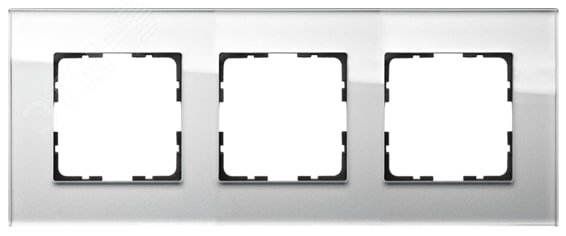 Изображение товара Рамка 3-постовая White Glass Jasmart для ЭУИ серии G