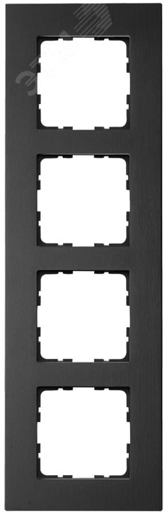 Изображение товара Рамка 4-постовая из алюминия черная для серии G, модульная планка