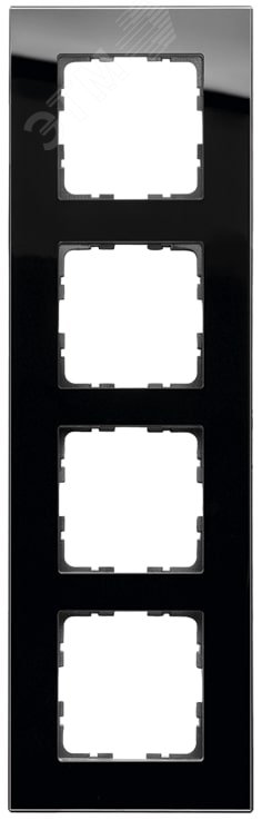 Изображение товара Рамка 4-постовая Black Glass для установки ЭУИ серии G Jasmart