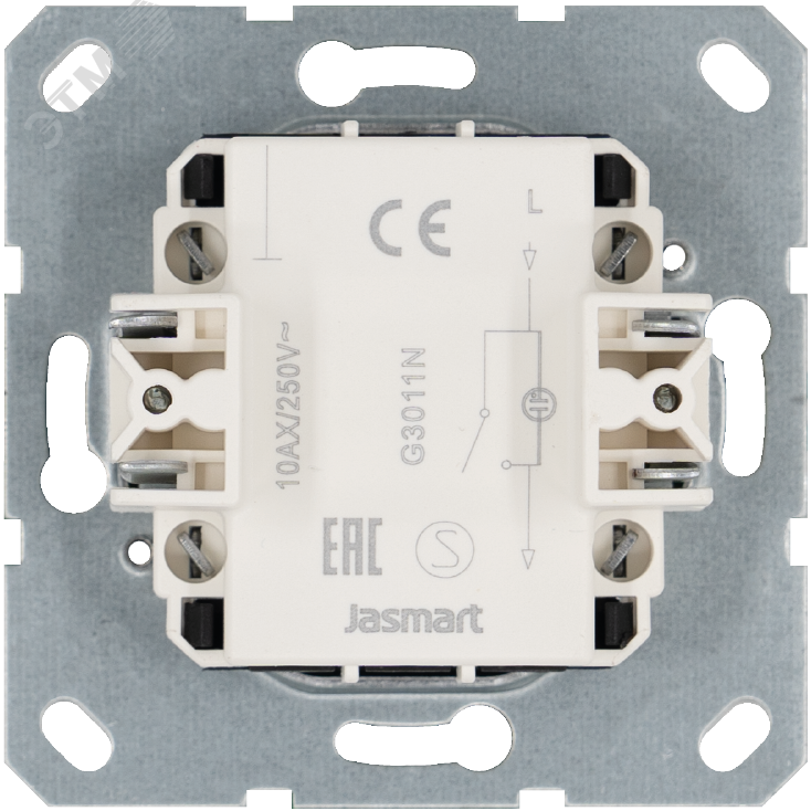 Изображение товара Выключатель одноклавишный со светодиодом 10A 250V~ с накладкой, цвет черный матовый (soft touch) (шт)