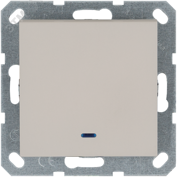 Изображение товара Выключатель одноклавишный Jasmart со светодиодом 10A 250V в цвете тауп