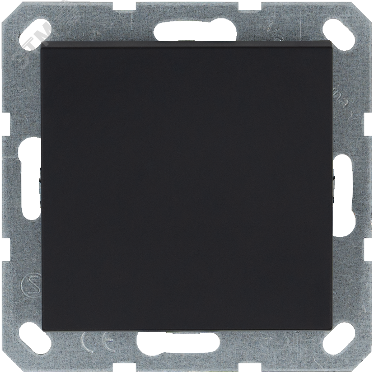 Изображение товара Выключатель одноклавишный со светодиодом 10A 250V~ с накладкой цвет черный матовый (soft touch) (шт)