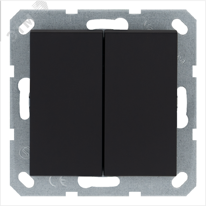Изображение товара Переключатель перекрестный 2-клавишный 10А 220В антрацит Jasmart G3014PB
