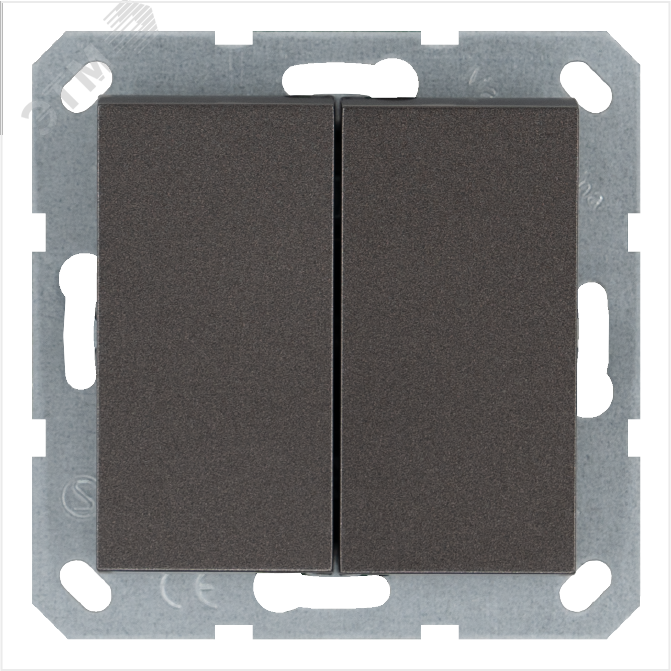Изображение товара Переключатель 2-клавишный перекрестный 10А 220В мокко