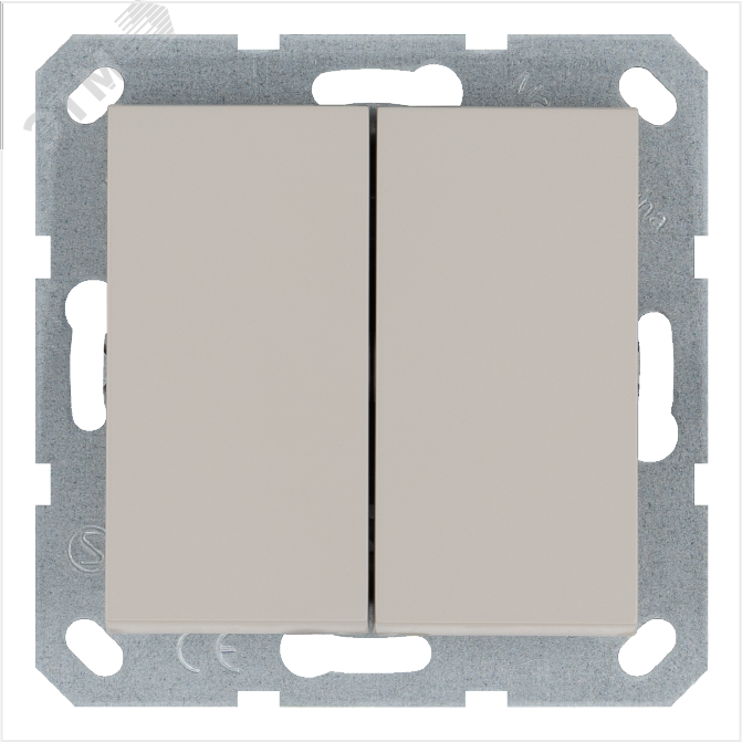 Изображение товара Переключатель 2-клавишный перекрестный 10А 220В тауп Jasmart G3014T