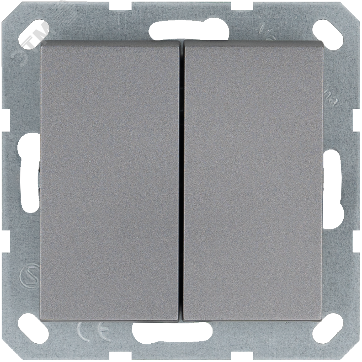 Изображение товара Двухклавишный выключатель 10A 250V алюминиевый Jasmart G3023S